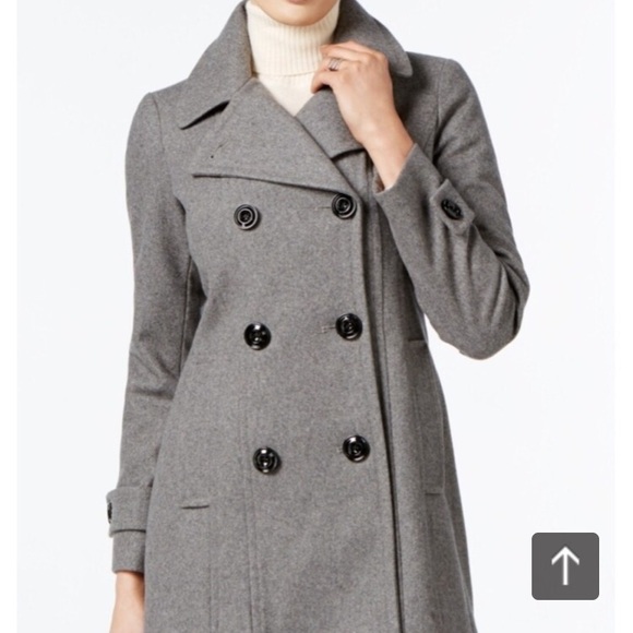 anne klein double breasted coat